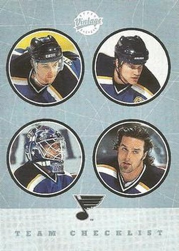 #286 Brent Johnson / Chris Pronger / Pavol Demitra / Tyson Nash - St. Louis Blues - 2002-03 Upper Deck Vintage Hockey