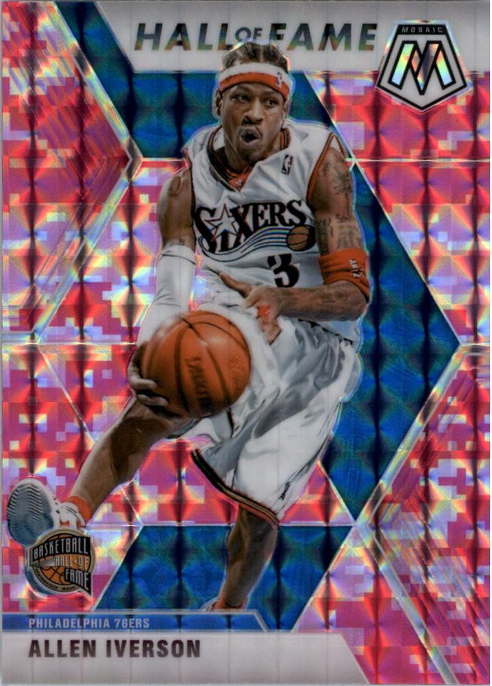 #287 Allen Iverson - Philadelphia 76ers - 2019-20 Panini Mosaic - Camo Pink Basketball
