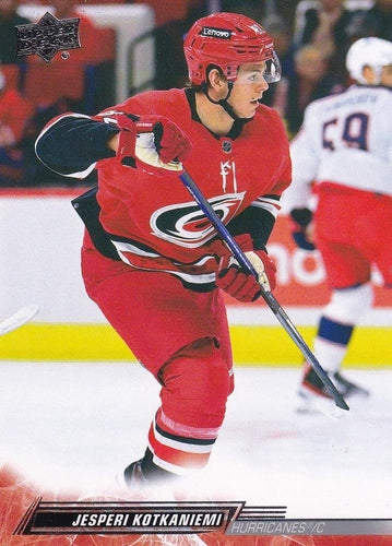 #288 Jesperi Kotkaniemi - Carolina Hurricanes - 2022-23 Upper Deck Hockey