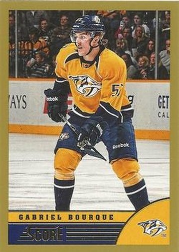 #288 Gabriel Bourque - Nashville Predators - 2013-14 Score - Gold Hockey