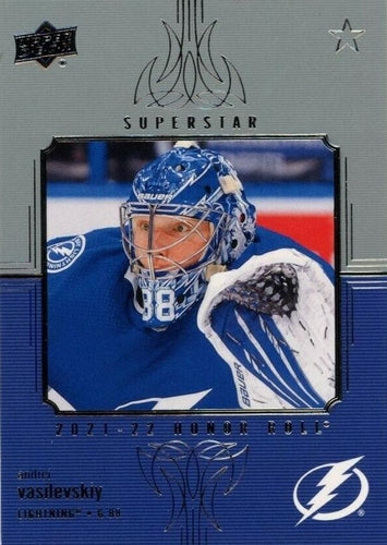 #HR-28 Andrei Vasilevskiy - Tampa Bay Lightning - 2021-22 Upper Deck - Honor Roll Hockey