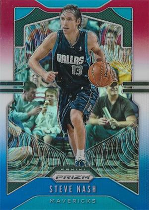 #28 Steve Nash - Dallas Mavericks - 2019-20 Panini Prizm - Prizms Red White and Blue Basketball