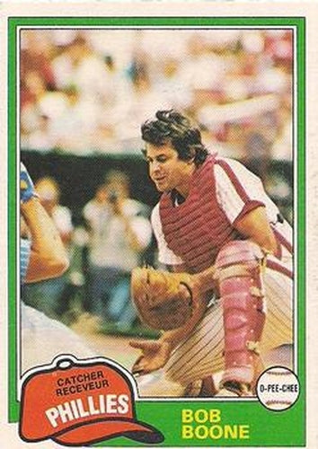 #290 Bob Boone - Philadelphia Phillies - 1981 O-Pee-Chee - Gray Back Baseball