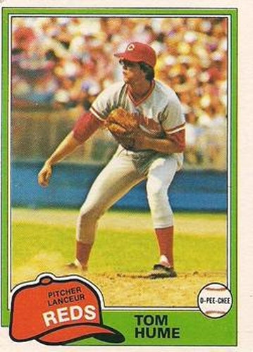 #292 Tom Hume - Cincinnati Reds - 1981 O-Pee-Chee - Gray Back Baseball