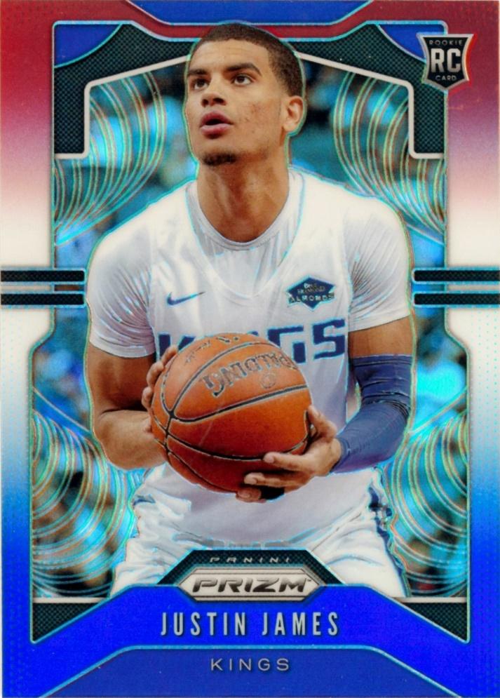 #295 Justin James - Sacramento Kings - 2019-20 Panini Prizm - Prizms Red White and Blue Basketball