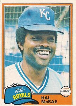 #295 Hal McRae - Kansas City Royals - 1981 O-Pee-Chee - Gray Back Baseball