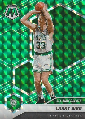 #295 Larry Bird - Boston Celtics - 2020-21 Panini Mosaic - Mosaic Green Basketball