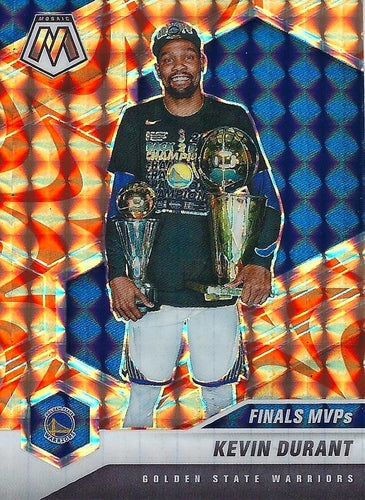 #296 Kevin Durant - Golden State Warriors - 2020-21 Panini Mosaic - Mosaic Reactive Orange Basketball