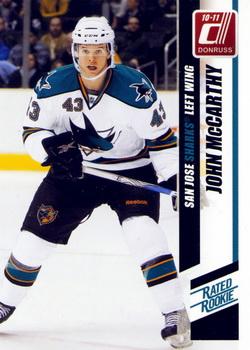 #296b John McCarthy - San Jose Sharks - 2010-11 Donruss Hockey