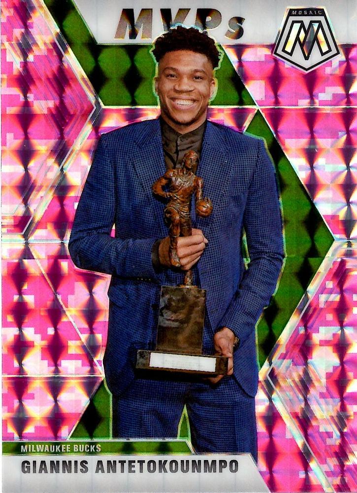 #297 Giannis Antetokounmpo - Milwaukee Bucks - 2019-20 Panini Mosaic - Camo Pink Basketball