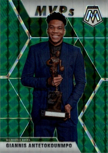 #297 Giannis Antetokounmpo - Milwaukee Bucks - 2019-20 Panini Mosaic - Green Prizm Basketball