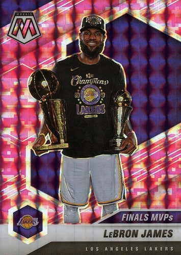 #297 Lebron James - Los Angeles Lakers - 2020-21 Panini Mosaic - Mosaic Camo Pink Basketball