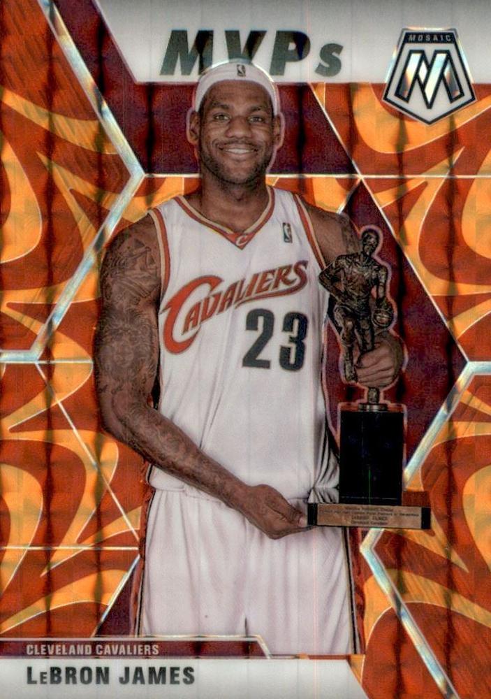 #298 LeBron James - Cleveland Cavaliers - 2019-20 Panini Mosaic - Reactive Orange Basketball