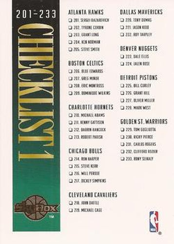 #298 Checklist 1: 201-265 - 1994-95 SkyBox Premium Basketball