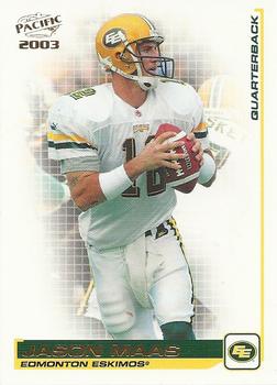#29 Jason Maas - Edmonton Eskimos - 2003 Pacific CFL Football
