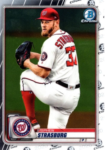 #29 Stephen Strasburg - Washington Nationals - 2020 Bowman Chrome Baseball