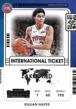 #29 Killian Hayes - Detroit Pistons - 2021-22 Panini Contenders - International Ticket Basketball
