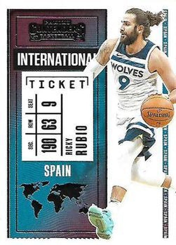 #29 Ricky Rubio - Minnesota Timberwolves - 2020-21 Panini Contenders - International Ticket Basketball