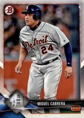 #29 Miguel Cabrera - Detroit Tigers - 2018 Bowman Baseball