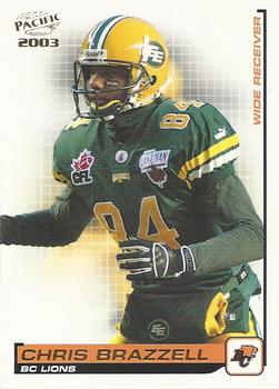 #2 Chris Brazzell - British Columbia Lions - 2003 Pacific CFL Football