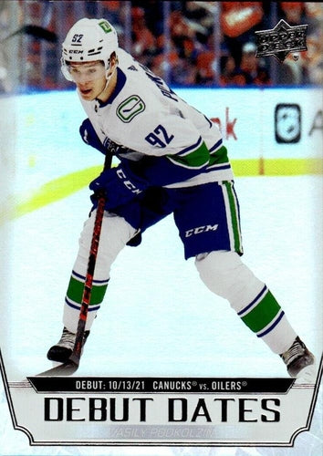#DD-2 Vasily Podkolzin - Vancouver Canucks - 2022-23 Upper Deck - Debut Dates Hockey