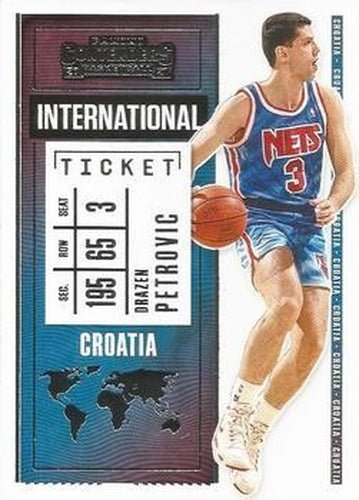 #2 Drazen Petrovic - New Jersey Nets - 2020-21 Panini Contenders - International Ticket Basketball