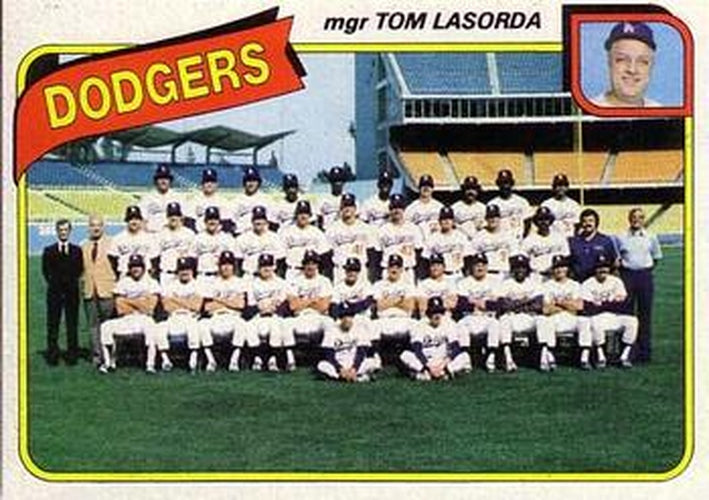 #302 Los Angeles Dodgers / Tom Lasorda - Los Angeles Dodgers - 1980 Topps Baseball