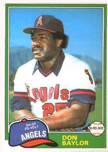 #309 Don Baylor - California Angels - 1981 O-Pee-Chee - Gray Back Baseball
