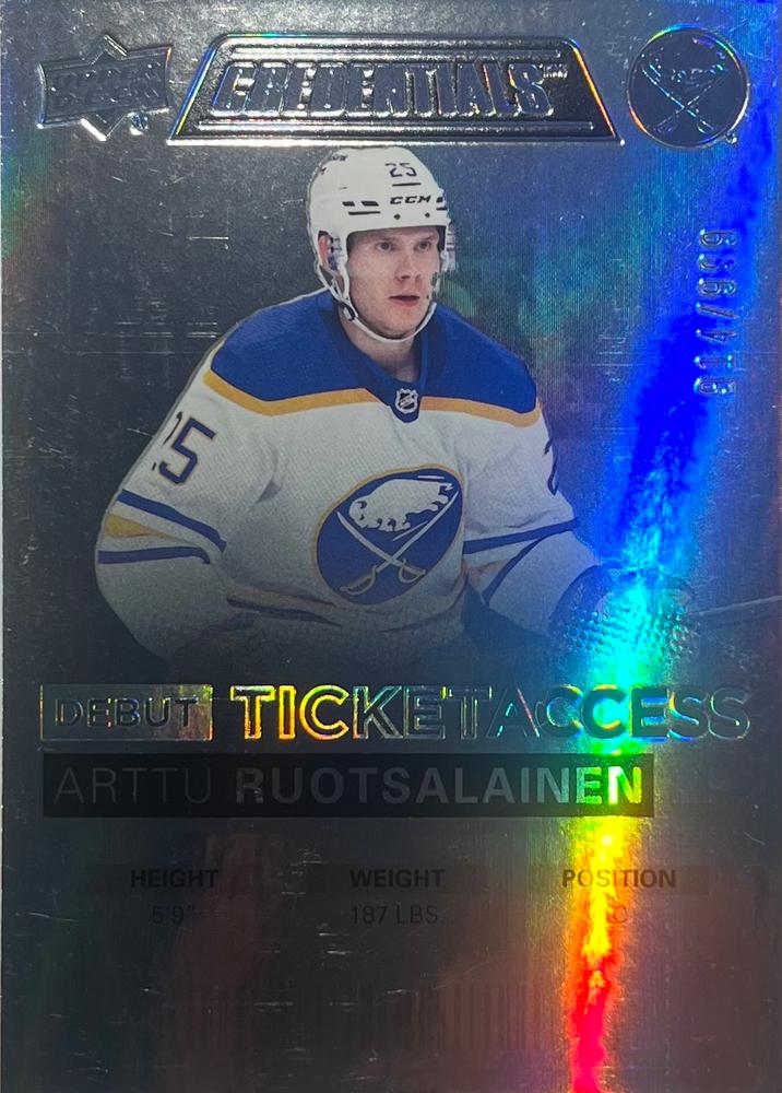 #92 Arttu Ruotsalainen - Buffalo Sabres - 2021-22 Upper Deck Credentials Hockey