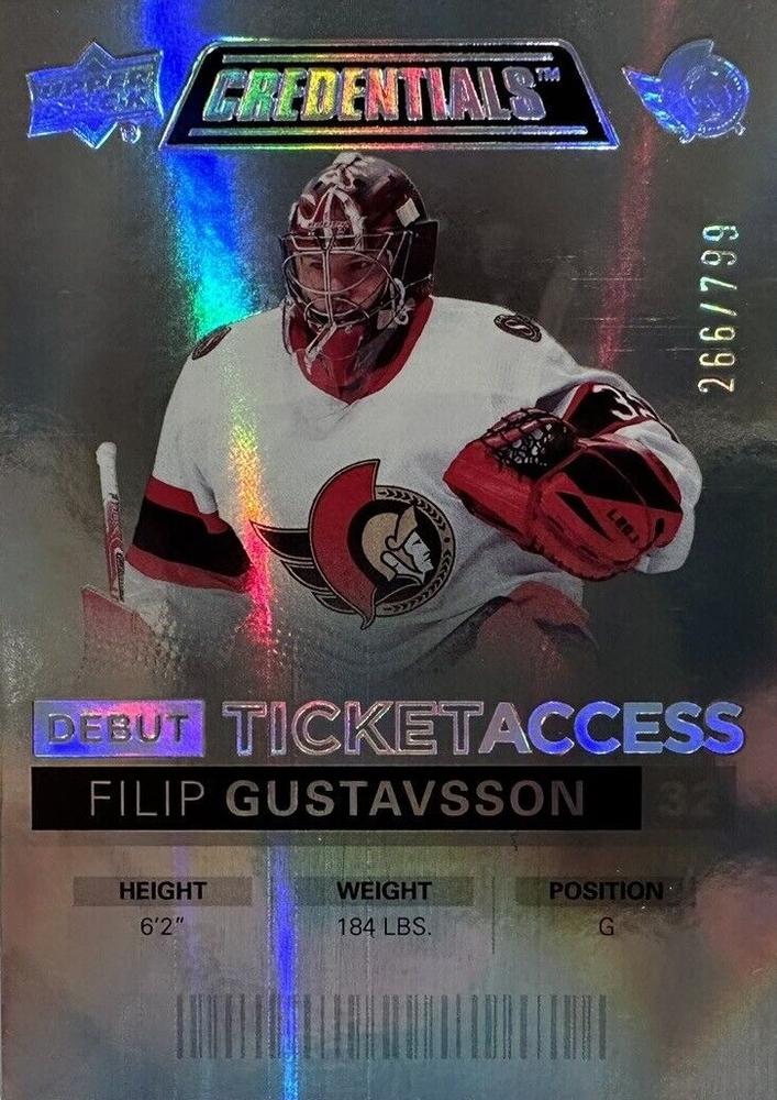 #121 Filip Gustavsson - Ottawa Senators - 2021-22 Upper Deck Credentials Hockey
