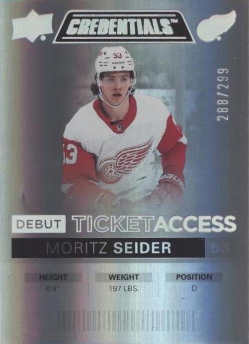 #148 Moritz Seider - Detroit Red Wings - 2021-22 Upper Deck Credentials Hockey