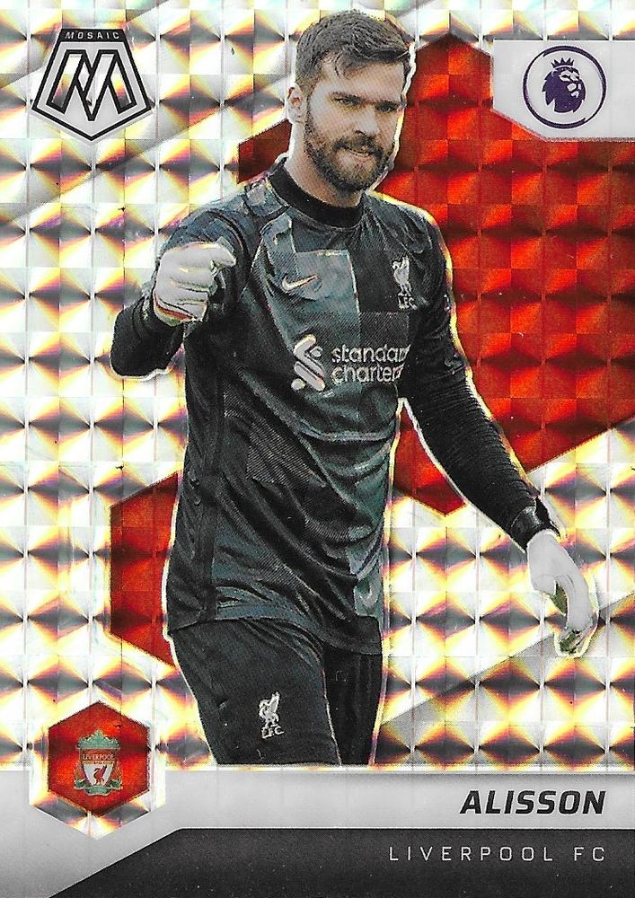 #171 Alisson - Liverpool - 2021-22 Panini Mosaic Premier League - Mosaic Soccer
