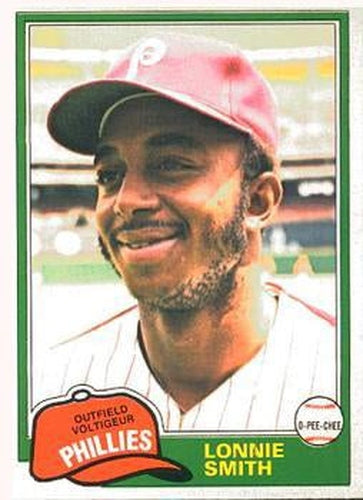 #317 Lonnie Smith - Philadelphia Phillies - 1981 O-Pee-Chee - Gray Back Baseball
