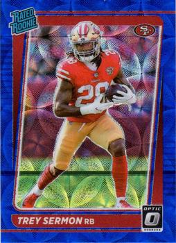 #224 Trey Sermon - San Francisco 49ers - 2021 Donruss Optic - Blue Scope Football