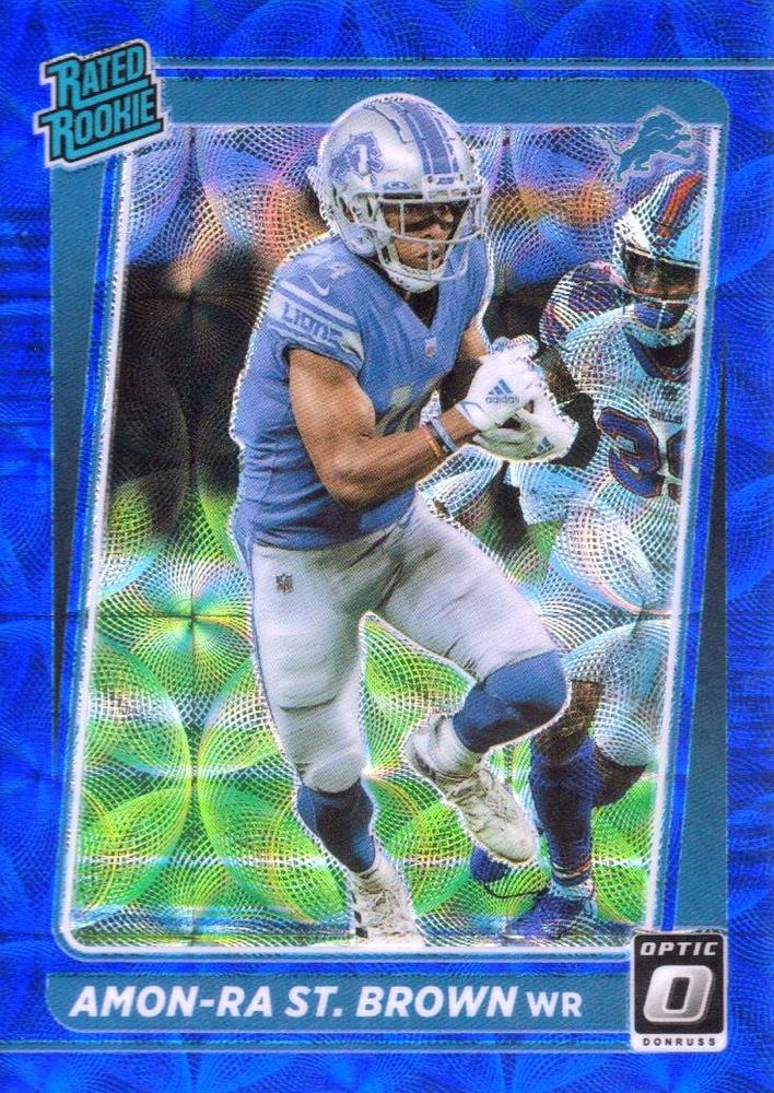#228 Amon-Ra St. Brown - Detroit Lions - 2021 Donruss Optic - Blue Scope Football