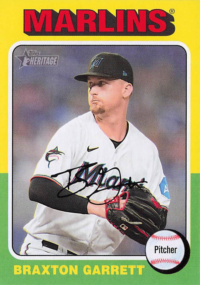#319 Braxton Garrett - Miami Marlins - 2024 Topps Heritage Baseball