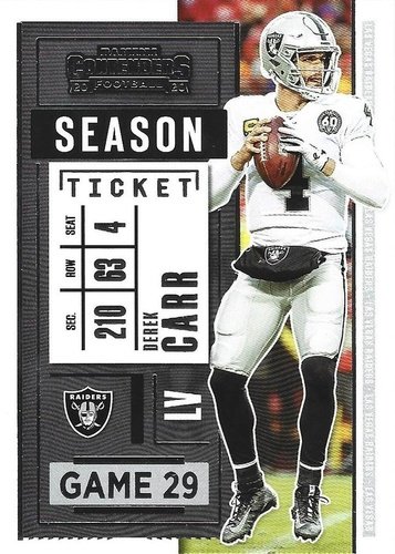 #31 Derek Carr - Las Vegas Raiders - 2020 Panini Contenders Football