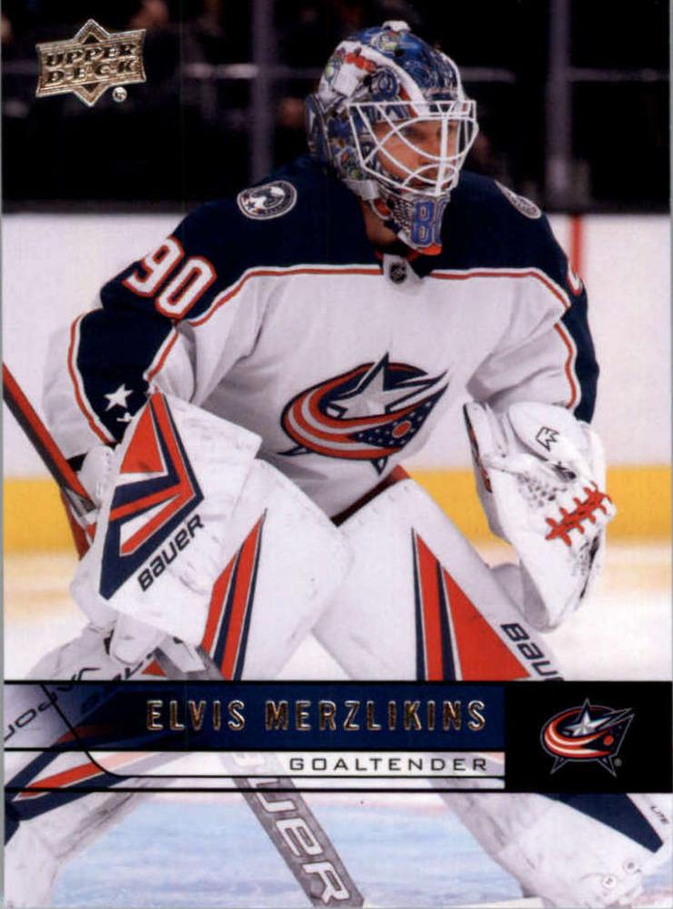 #T-22 Elvis Merzlikins - Columbus Blue Jackets - 2021-22 Upper Deck - 2006-07 Upper Deck Retro Hockey