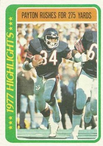 #3 Walter Payton - Chicago Bears - 1978 Topps Football