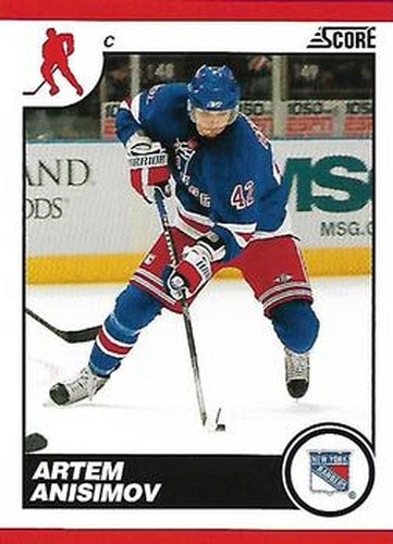 #327 Artem Anisimov - New York Rangers - 2010-11 Score Hockey