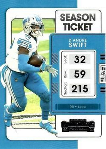 #32 D'Andre Swift - Detroit Lions - 2021 Panini Contenders Football