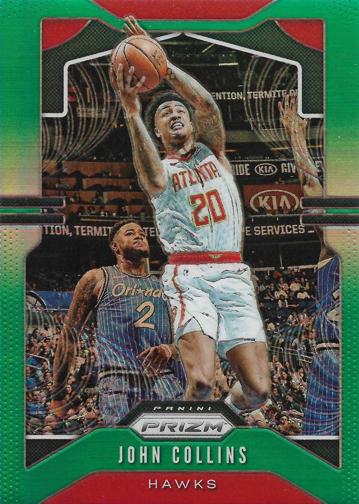 #32 John Collins - Atlanta Hawks - 2019-20 Panini Prizm - Prizms Green Basketball