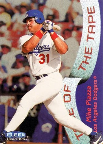 #334 Mike Piazza - Los Angeles Dodgers - 1998 Fleer Tradition Baseball