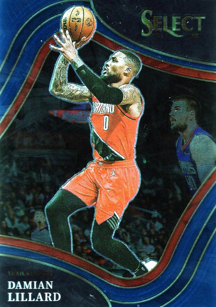 #260 Damian Lillard - Portland Trail Blazers - 2021-22 Panini Select - Blue Basketball