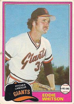 #336 Eddie Whitson - San Francisco Giants - 1981 O-Pee-Chee - Gray Back Baseball