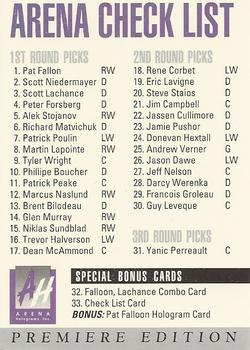 #33 Checklist - 1991 Arena Draft Picks French Hockey