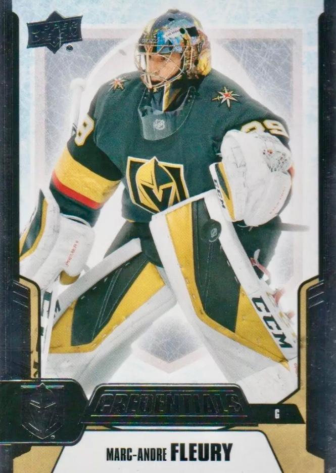 #33 Marc-Andre Fleury - Vegas Golden Knights - 2019-20 Upper Deck Credentials Hockey