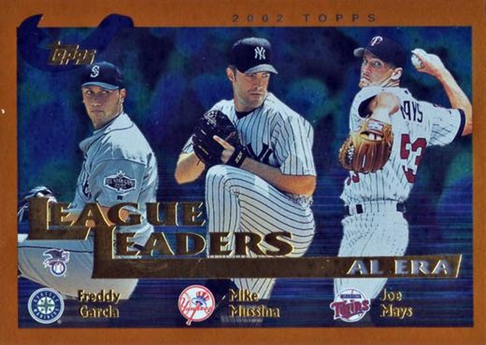 #341 Freddy Garcia / Mike Mussina / Joe Mays - Seattle Mariners / New York Yankees / Minnesota Twins - 2002 Topps Baseball