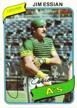 #341 Jim Essian - Oakland Athletics - 1980 Topps Baseball
