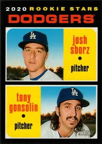 #343 Dodgers 2020 Rookie Stars Josh Sborz / Tony Gonsolin - Los Angeles Dodgers - 2020 Topps Heritage Baseball